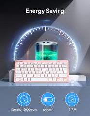 TECKNET Wireless Keyboard and Mouse Combo, Mini Cordless Computer Keyboard and Mouse Set 2.4GHz, Silent Adjustable 1600 DPI, Quiet Click, Lag-Free for Computer, Laptop, PC, Windows, Mac, Chrome OS