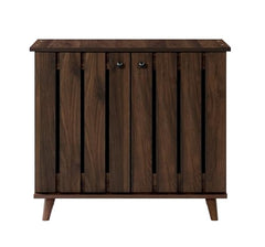 DeckUp Hazel 2-Door Shoe Rack (Walnut, Matte Finish)