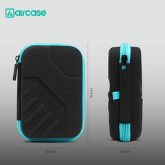 AirCase Hard Disk Cover Case for 2.5 Inch HDD SSD - Lycra EVA Hardshell, Water Resistant | Mesh Pocket for USB Cable, Earphone, Power Bank, Charger | Multi-Gadget Travel Pouch (Grey)