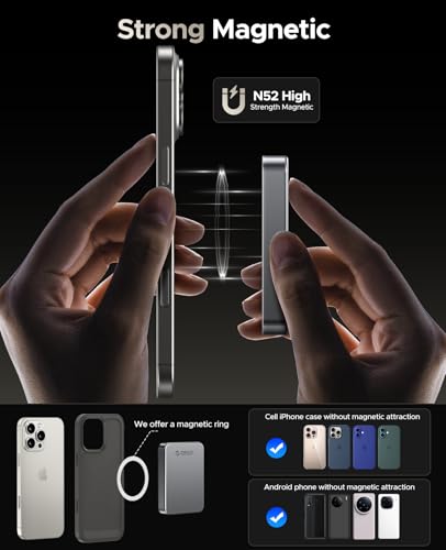 ORICO 256GB Magnetic Portable SSD, 4K 120 fps ProRes HDR Record and Store, USB3.2 Gen1 Up to 460MB/s, USB C&A 2 in 1 Cable, External SSD Compatible with iPhone 16 Pro Max, Tablet, Computer - K5PLUS