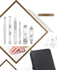 SYGA Manicure Set Manicure kit for women Pedicure kit 11 in 1 Nail Scissors with Black Leather Travel Case, Black