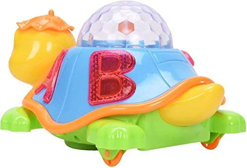 SYGA Musical Bump & Go Happy Turtle with 3D Disco Light Toy for Kids???(Multicolor)