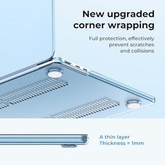 EooCoo Case for MacBook Air 15 inch M5 M4 M3 M2 2026-2023, Sparkly Clear