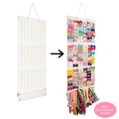 HASTHIP Hair Clip Organizer, 3-Layer Wall Hanging, Large Capacity, Pink