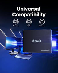 Biwin M100 1TB SATA 3.0 2.5" SSD, 550MB/s Read, Reliable Internal Solid State Drive for Laptop, Desktop & All-in-One PC