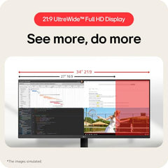 LG 34U511A 86.36cm (34 Inch) UltraWide WFHD (2560x1080) IPS Monitor, Anti-Glare, sRGB 99%(Typ.), Reader Mode, HDR10, 3-Side Virtually Borderless, HDMI, DP, HP Out, Tilt Adjustment Slim Stand (Black)