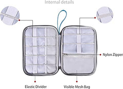 House of Quirk Electronics Accessories Organizer Bag, Universal Carry Travel Gadget Bag for Cables, Plug and More, Perfect Size Fits for Pad Phone Charger Hard Disk (Sky Blue)