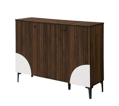 DeckUp Stella Engineered Wood Sideboard/Buffet Counter/Storage Unit (Walnut & White, Matte Finish)