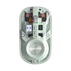Portronics Toad 8 Transparent Wireless Bluetooth Mouse with Dual Wireless (BT + 2.4 GHz), Rechargeable Battery, Noise-Free Clicking, Show/Hide Desktop, Multi-Device Pair, Adjust Sensitivity (Grey)