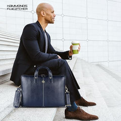 HAMMONDS FLYCATCHER Genuine Leather Office Bag for Men - 15.6 Inch Laptop Bag for Men for Professionals, Business Travelers - Adjustable Straps & Multiple Compartments - 1 Year Warranty - Brown