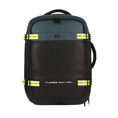 Gear Turbo 21"/45L Large Water Resistant Anti theft Laptop Backpack with Raincover | Backpack | Daypack |Briefcase | Travel Bag For Men/Women (Black - Grey)