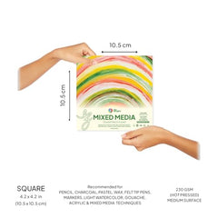 Zen Sangam Bookmark Mixed Media Glued Sketch Pad | 230GSM 100% Cellulose, Hot Pressed | 48 Sheets Size(18x5cm) | Medium Grain | for Pencil, Charcoal, Pastel, Wax, Acrylic, Gouache, Light Watercolor