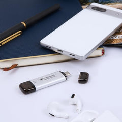 Transcend 310S 512GB USB C & USB A External Portable SSD, Up to 1,050 MB/s, 5 Yr Warranty, Silver, for iPhone 15 pro max, MacBook, Ipad, Laptop and Desktop