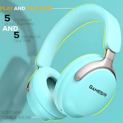 GameSir Newly Launches Echo Plus: Premium Over-Ear Wireless Bluetooth Headphones Deep Bass, Passive Noise Cancellation, Built-in Mic,5 Hours of Music & Talk Time, for Adults Men & Women (White)