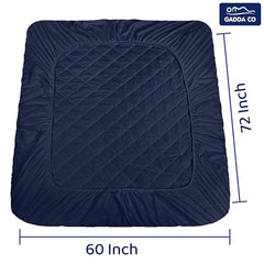 GADDA CO 100% Waterproof Premium Cotton Feel Mattress Protector King Size 78x72 Inch|Ultra Soft Breathable & Fitted Bed Protector Terry Cover Double Bed (6.5x6 feet, Fits 10 Inches, Grey)