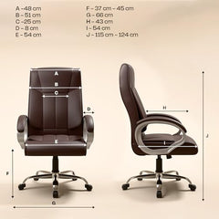 Green Soul Kiev Orthopedic Boss Chair | Leatherette Office Chair | Ergonomic Executive Chair with Spacious Cushioned Seat | Heavy Duty Metal Base | Rocking Function (Black)