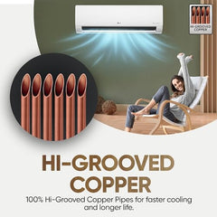 LG 1.5 Ton 3 Star Hot & Cold, DUAL Inverter Split AC (Copper, Convertible 5-in-1, VIRAAT Mode, 4 Way Swing, HD Filter with Anti-Virus Protection, US-H19VNXE, White)