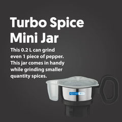 Kitchen Mart Replacement Turbo Spice Mini Jar Compatible with Preethi Mixer Grinder 200ml