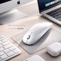 Offbeat - Atom Dual Bluetooth 5.1+5.1 & 2.4Ghz Wireless, Type-C Rechargeable 100 Hours Battery Silent Click Mouse, Triple Device connectivity Windows, Mac, iOS, Android (Silver)