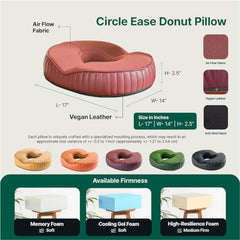 The White Willow Donut Pillow – Medium Firm HR Memory Foam Coccyx Seat Cushion for Tailbone, Hemorrhoid & Piles Pain Relief – Car & Office Chair – Above 60KG – Classic Black