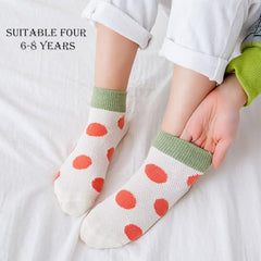 MOMISY 5 Pairs Baby kids Girl Boys Toddlers InfantmCotton Stretch Baby Socks (IN, Age, 6 Years, 8 Years, PolkaStripe/)