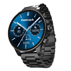 Fastrack MYND 1.93” AMOLED Display Smart Watch for Men & Women with AI Watch Faces,AI Chat,Offline Voice Commands,Curved Metallic Design,Functional Crown,BT Calling, Health Suite,100+ multisport modes