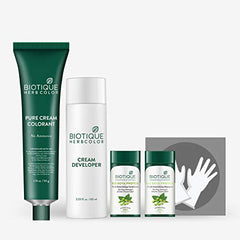 Biotique Herbcolor Conditioning Hair Colour l Ammonia Free Hair Color l 9 Organic Herbal Extracts l Natural and Healthy Shine l 50g + 110ml| Natural Black 1N (Pack of 1)