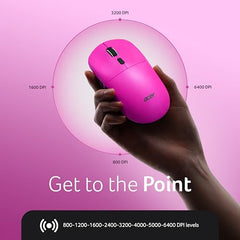 Acer PopGo Wireless Mouse | 2.4G + BT5.4 Dual Mode | 500mAh Rechargeable Battery | Adjustable DPI up to 6400 | Silent Click | 6 Buttons+Scroll Wheel | 10m Range | Windows & Mac Compatible – Orange