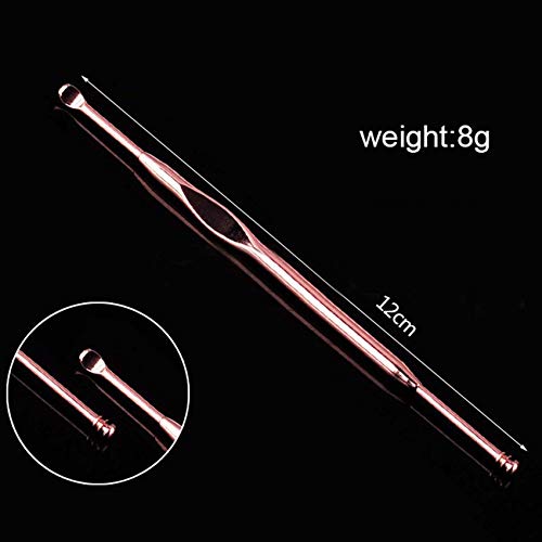 SYGA 3 Pieces Set Copper Coloured Ear Wax Pick Remover Curettes - Better Ear Hygiene with Medical Grade Ear Cleaning Tools