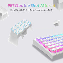 Womier Pudding Keycaps, PBT Shine Through Keycaps White 164 Keys Set