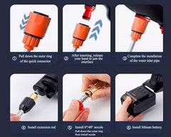 TEKCOOL Cordless Portable Wireless Pressure Washer Gun 48V 12000mAh High Pressure Water Gun for Car Wash Bike Washing Cleaning, Black