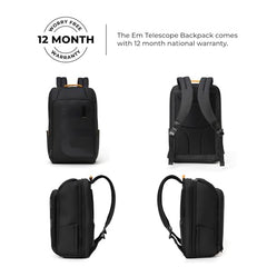 MOKOBARA Em Telescope Backpack | 30L Expandable to 38L | Fits 16 inch Laptop | Water-Resistant Vegan Leather & Nylon | Travel, Work & School | Ergonomic Design, Padded Straps