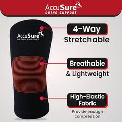 AccuSure Premium Knee Support for Men & Women –Compression Brace with 1-Year Warranty for Pain Relief, Arthritis, Injury Recovery, Sports, Running & Joint Stability -Small