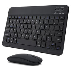 Acolarid 2.4 GHz Wireless Keyboard and Mouse Combo, Black Full-Sized USB Cordless, Silent, Numeric Keypad & Compact Optical Mouse, Wireless Receiver