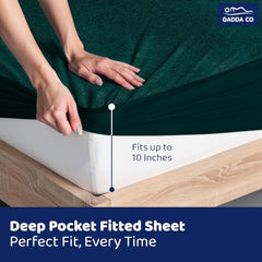 GADDA CO 100% Waterproof Premium Cotton Feel Mattress Protector King Size 78x72 Inch|Ultra Soft Breathable & Fitted Bed Protector Terry Cover Double Bed (6.5x6 feet, Fits 10 Inches, Grey)