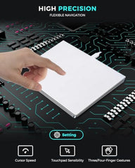 JOMAA Wired touchpad Supports Multi Gesture Control, Touch Mouse, and Second Hole pad, Suitable for Windows and Mac (Silver)