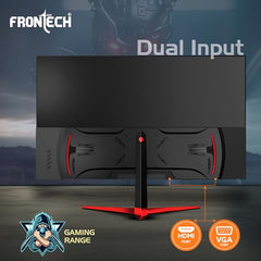 FRONTECH Ultima Series 24 Inch Curved LED Monitor, Refresh Rate 100Hz, 3500R Curve, Full HD 1080p, Built in Speaker, Bezel Less Design, HDMI & VGA Ports, 3 Years Warranty (MON-0088, White)