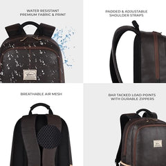 Gear Classic Anti Theft Faux Leather 14 cms Black Laptop Backpack (LBPCLSLTH0101)