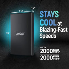 Lexar Armor SL700 Portable SSD, 1TB, up to 2000MB/s Read, up to 2000MB/s Write, Compatible w/Type-C Laptops, iPhone 15, Smartphones, Tablets, PS5, Xbox, USB 3.2 Gen 2x2, Slim and Lightweight