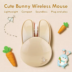 Lomiluskr Cute Cat Wireless Mouse, Lightweight Soundless Mice, 2.4G Wireless Mice, Candy Colors, Kawaii Mouse for Girls and Kids (Purple)