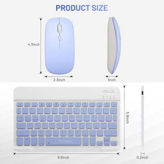 GR Deals Bluetooth Keyboard and Mouse Combo Portable Wireless Keyboard Mouse Set for Pad/Phone/OS/and Above Samsun Tablet Phone Smartphone Android Windows (Purple)