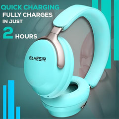 GameSir Newly Launches Echo Plus: Premium Over-Ear Wireless Bluetooth Headphones Deep Bass, Passive Noise Cancellation, Built-in Mic,5 Hours of Music & Talk Time, for Adults Men & Women (White)