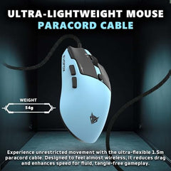 EvoFox Ghost X Pro Tri-Mode Wireless Gaming Mouse with RGB Charging Dock, 54g Ultra-Lightweight, 30,000 DPI Instant S312 Sensor, 8000Hz Polling, 100M Huano Switches, Dual Bluetooth, 2.4GHz, Wired