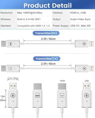 Tobo Wireless HDMI Transmitter and Receiver 100M/328FT: Portable Plug and Play 5G 1080P@60Hz HDMI Extender Kit for Streaming Video and Audio to Monitor for Laptop PC TV Box Projector TD-1451WA
