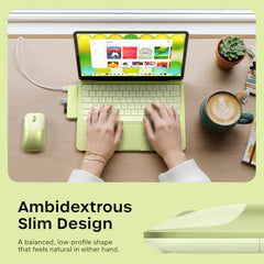 SATECHI Slim EX Wireless Mouse, Bluetooth & 2.4 GHz, Quiet Clicks, Silver