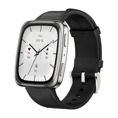 Amazfit Active 2 Premium Smartchoice 44mm Smart Watch, Sapphire Glass Display, Free Silicon Strap, Built in GPS, 10day Battery, 5ATM, iOS & Android, 2000 Nits, 160+ Sports Mode, Black Leather