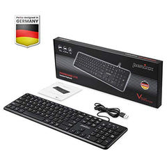 Perixx PERIBOARD-210 Wired Black Standard USB Scissor Switch US Layout Keyboard (Wired USB-C)