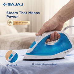 Bajaj MX 2 Neo Steam Iron | 1250W Powerful Performance | Multiple Steam Functions | Non‑Stick Soleplate | Adjustable Temperature | Ergonomic Grip | Anti‑Drip Protection | 1‑Year Warranty