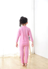SYGA Children's Swimsuit Long Sleeve Seahorse Unicorn-XL Size Perfect for Kids Age 7-8 Years Old (Pink)