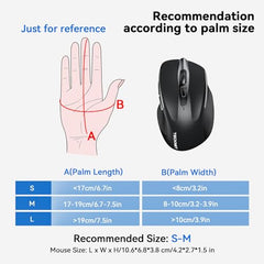 TECKNET Wireless Mouse, 2.4G Ergonomic Computer Mouse, 2600 DPI, Green
